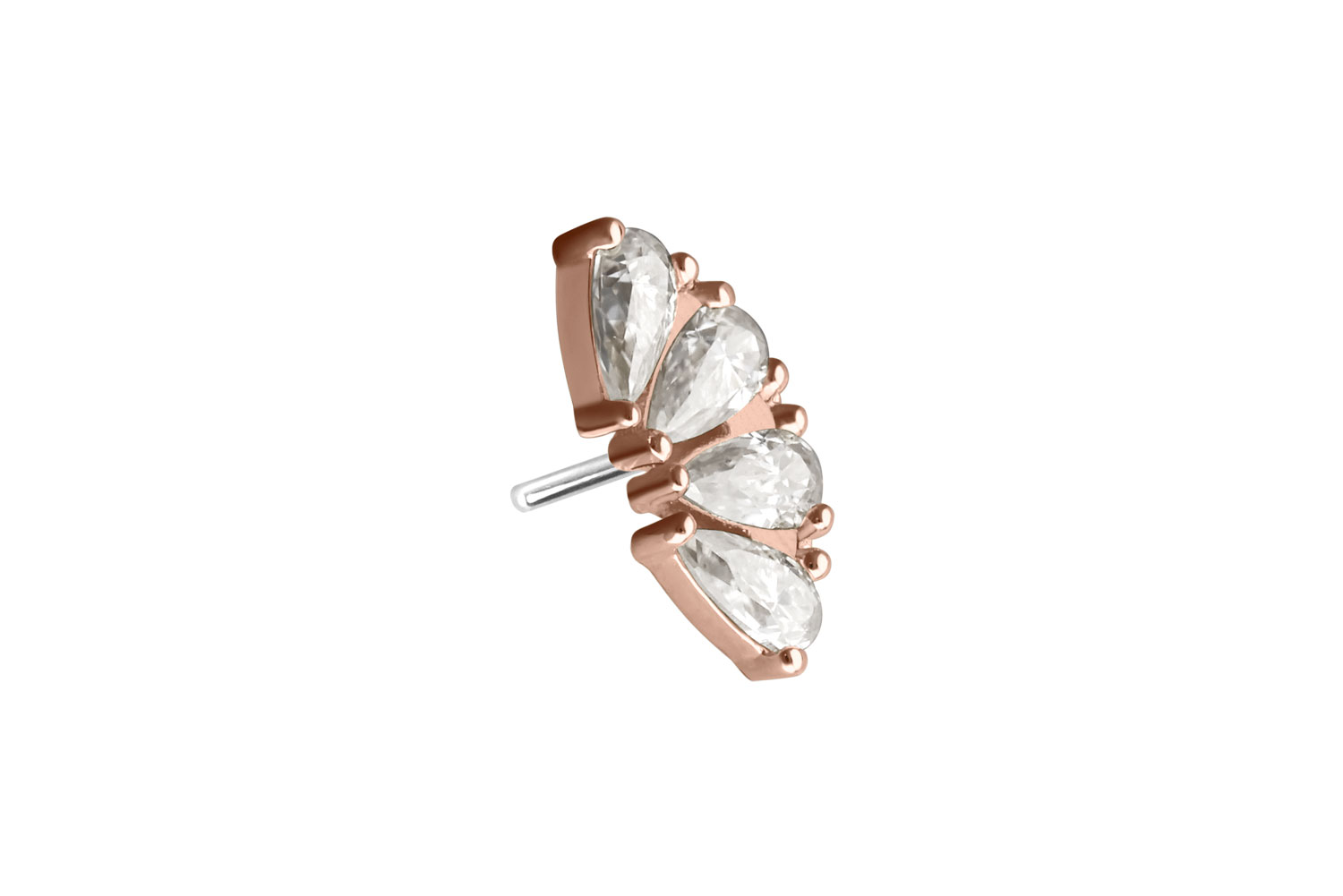14 Karat Gold Aufsatz mit Titan Push Pin MOISSANIT-BOGEN von Piercingline